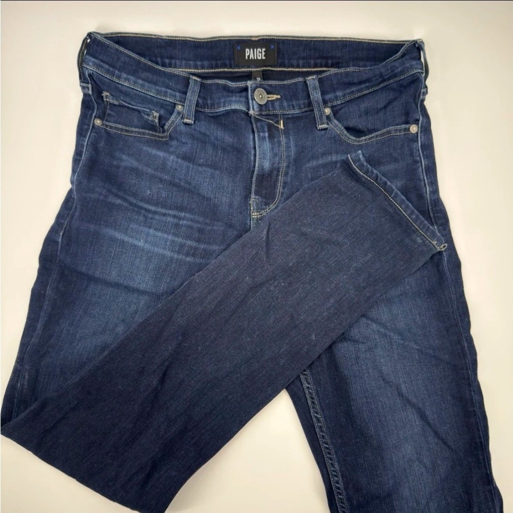 PAIGE Croft Skinny Jeans Mens 33 Dark Indigo Blue Stretch Denim Pants